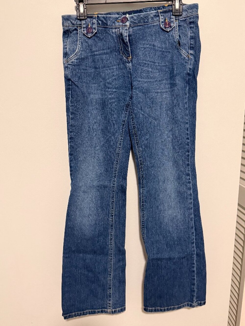 Boden Blue Denim Button Tab Jeans Size 10R